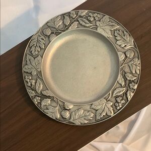 Longaberger Silver Leaf Pattern Plate